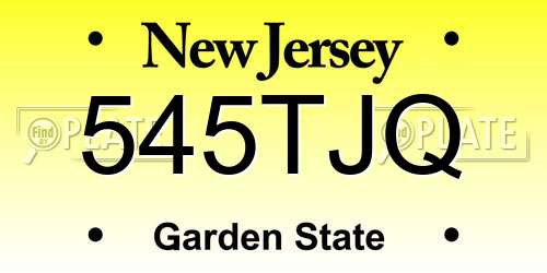 545TJQ New Jersey License Plate
