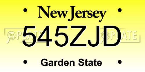 545ZJD New Jersey License Plate
