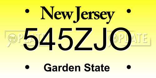 545ZJO New Jersey License Plate
