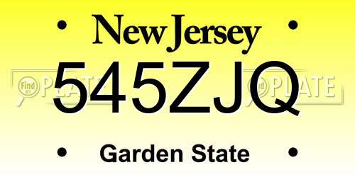 545ZJQ New Jersey License Plate