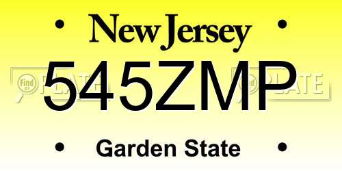 545ZMP New Jersey License Plate