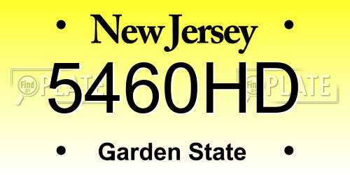 5460HD New Jersey License Plate