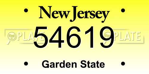 54619 New Jersey License Plate