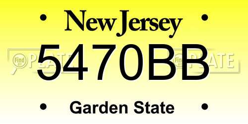 5470BB New Jersey License Plate