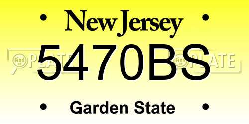 5470BS New Jersey License Plate