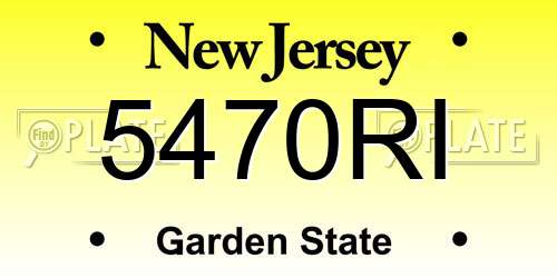 5470RI New Jersey License Plate