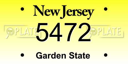 5472 New Jersey License Plate