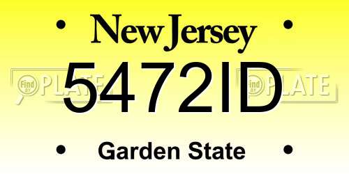 5472ID New Jersey License Plate