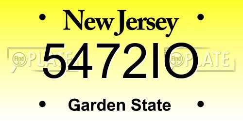 5472IO New Jersey License Plate