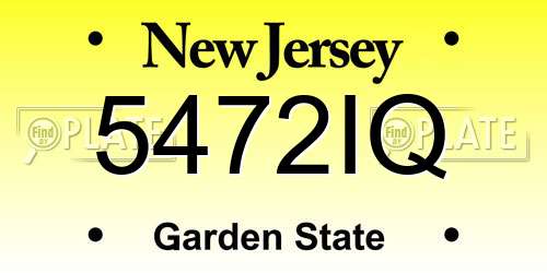 5472IQ New Jersey License Plate