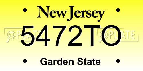 5472TO New Jersey License Plate