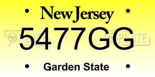 5477GG New Jersey License Plate