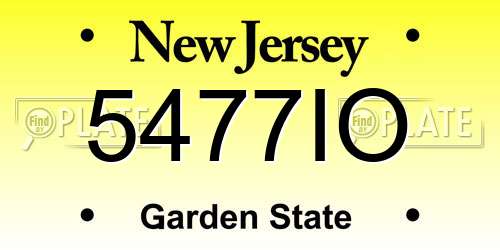 5477IO New Jersey License Plate