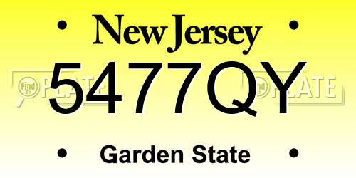 5477QY New Jersey License Plate