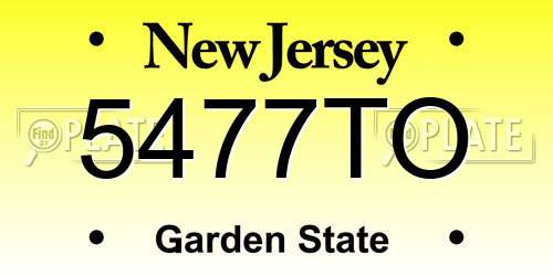 5477TO New Jersey License Plate