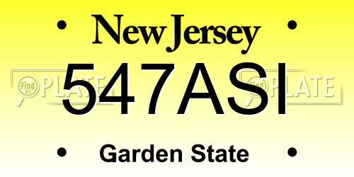 547ASI New Jersey License Plate