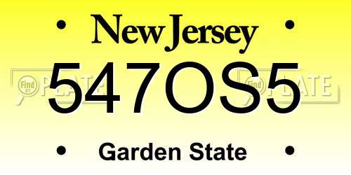 547OS5 New Jersey License Plate