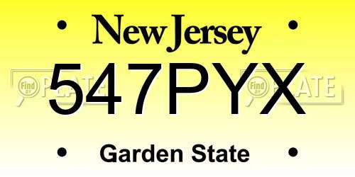547PYX New Jersey License Plate