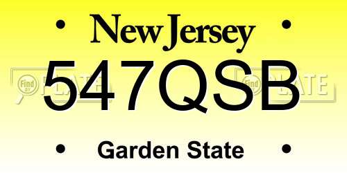 547QSB New Jersey License Plate