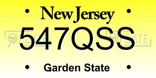547QSS New Jersey License Plate