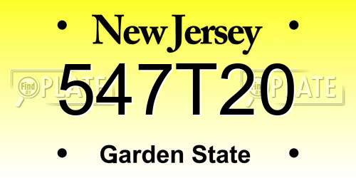 547T20 New Jersey License Plate