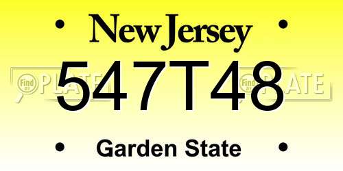 547T48 New Jersey License Plate
