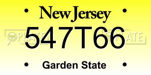 547T66 New Jersey License Plate