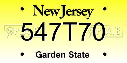 547T70 New Jersey License Plate