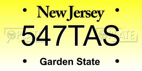 547TAS New Jersey License Plate