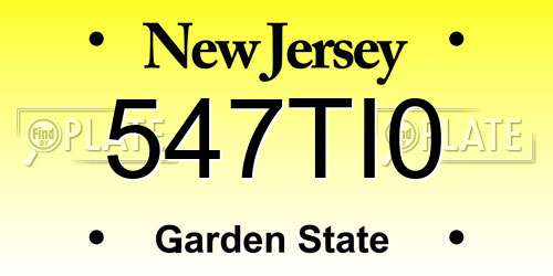 547TI0 New Jersey License Plate