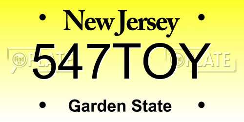 547TOY New Jersey License Plate