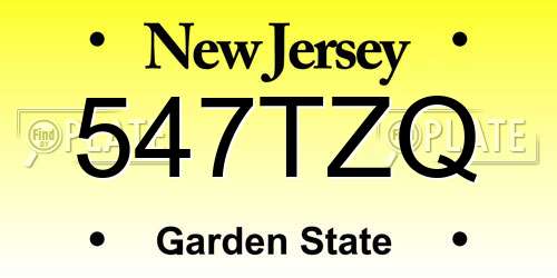 547TZQ New Jersey License Plate