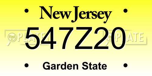 547Z20 New Jersey License Plate