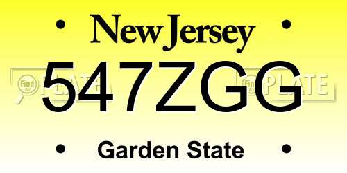 547ZGG New Jersey License Plate