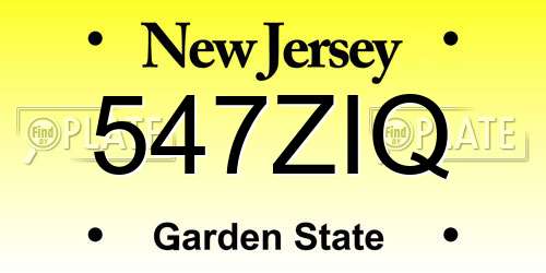 547ZIQ New Jersey License Plate