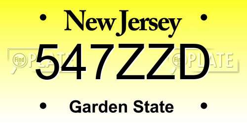 547ZZD New Jersey License Plate