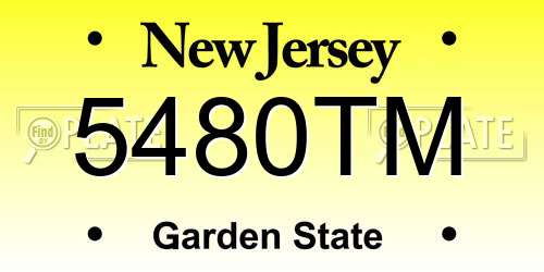 5480TM New Jersey License Plate