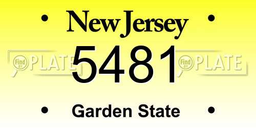 5481 New Jersey License Plate