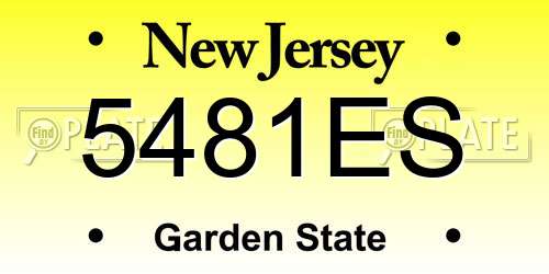 5481ES New Jersey License Plate
