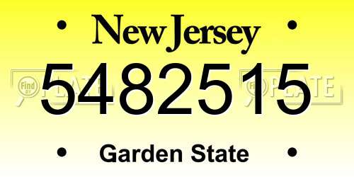 5482515 New Jersey License Plate