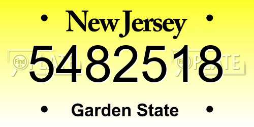 5482518 New Jersey License Plate