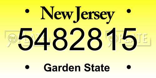 5482815 New Jersey License Plate