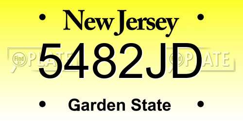 5482JD New Jersey License Plate