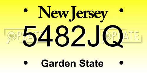 5482JQ New Jersey License Plate