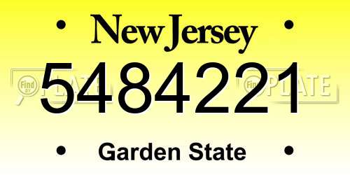 5484221 New Jersey License Plate