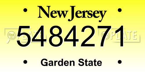 5484271 New Jersey License Plate