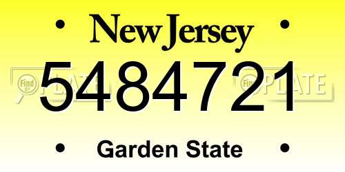 5484721 New Jersey License Plate