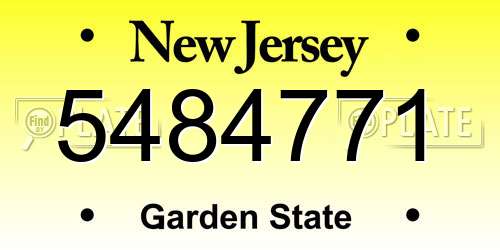 5484771 New Jersey License Plate