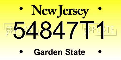 54847T1 New Jersey License Plate