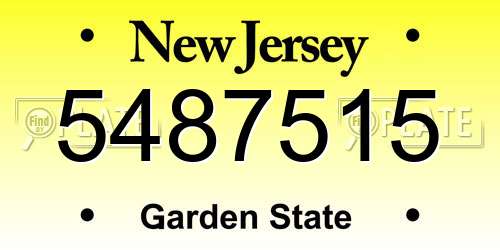 5487515 New Jersey License Plate